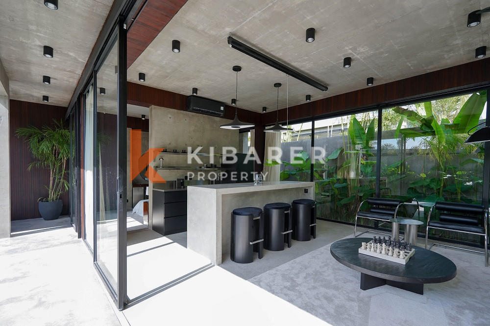 Tropical Brutalism Two-Bedroom Enclosed Living Room Villa in Premium Area the Edge of Canggu (Available 11 JUNE 2025)