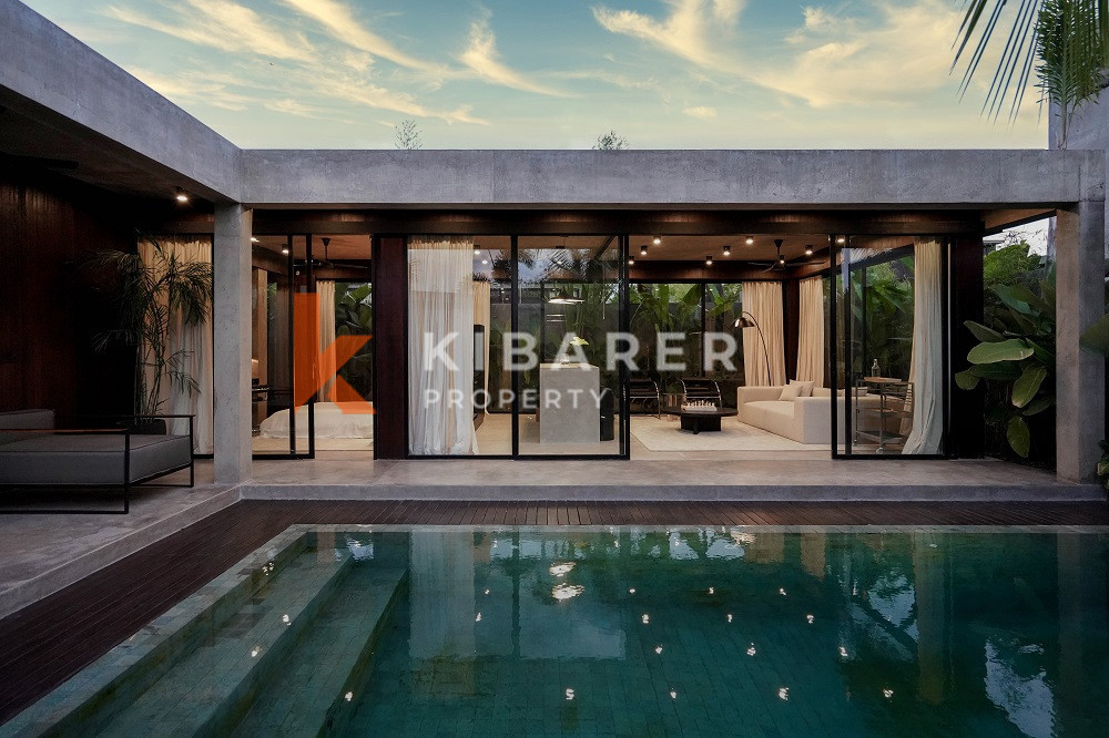 Tropical Brutalism Two-Bedroom Enclosed Living Room Villa in Premium Area the Edge of Canggu (Available in December)