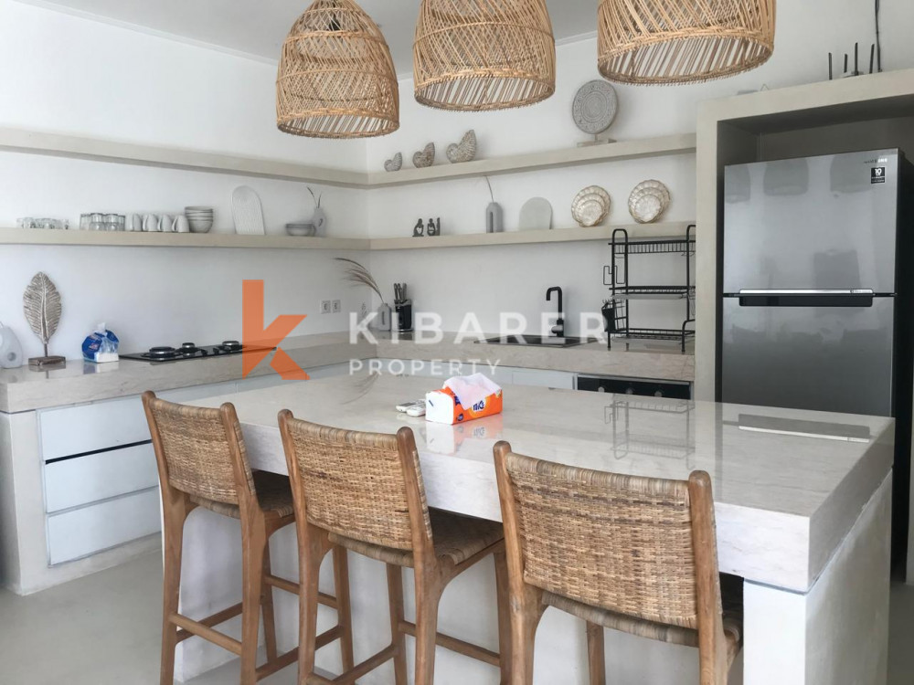 Luxurious White Villa with Three-bedrooms for Rent in Kerobokan