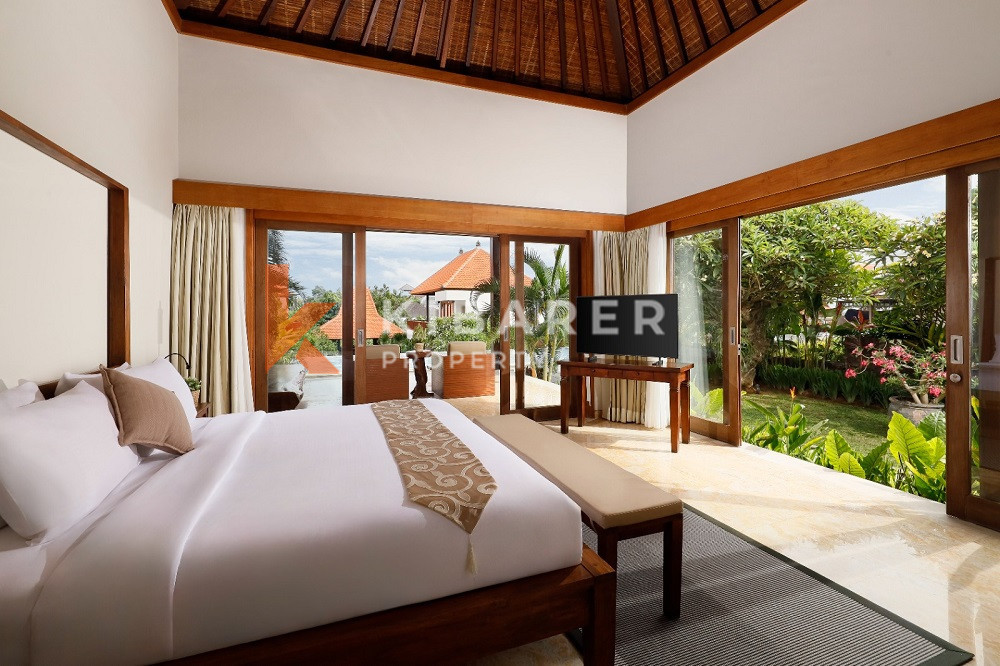 Epitome of Luxury Rustic Charm Three-Bedroom Enclosed Living Room Villa Situated in Canggu