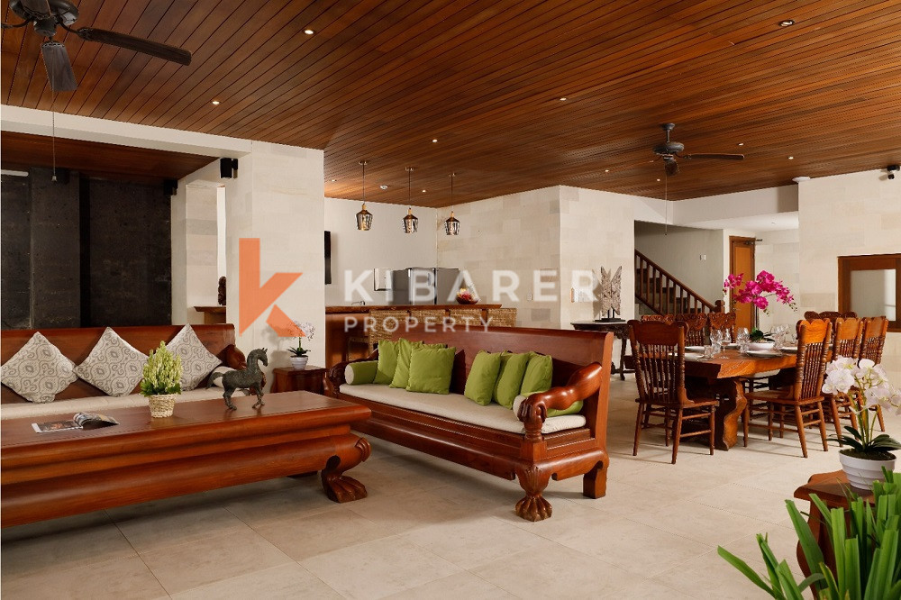 Epitome of Luxury Rustic Charm Three-Bedroom Enclosed Living Room Villa Situated in Canggu