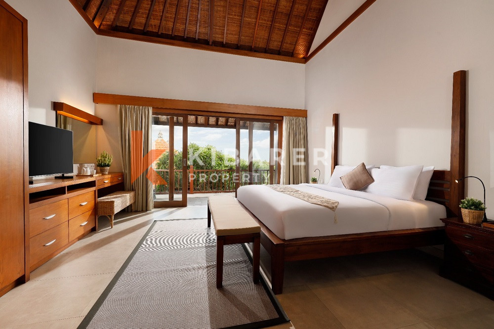 Epitome of Luxury Rustic Charm Three-Bedroom Enclosed Living Room Villa Situated in Canggu