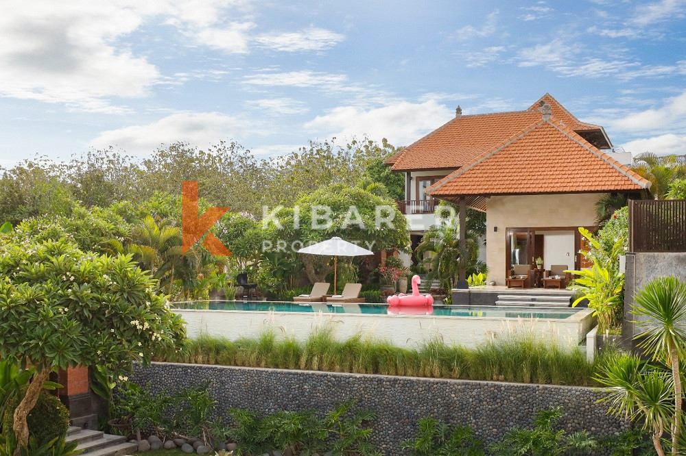 Epitome of Luxury Rustic Charm Three-Bedroom Enclosed Living Room Villa Situated in Canggu