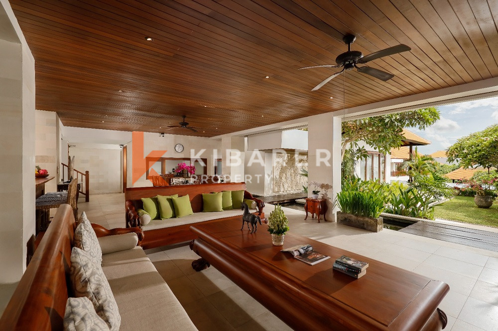 Epitome of Luxury Rustic Charm Three-Bedroom Enclosed Living Room Villa Situated in Canggu