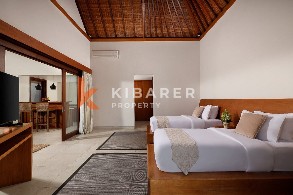 Luxury Rustic Charm Six-Bedroom Enclosed Living Room Villa Situated in Canggu