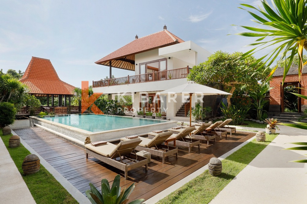 Luxury Rustic Charm Six-Bedroom Enclosed Living Room Villa Situated in Canggu