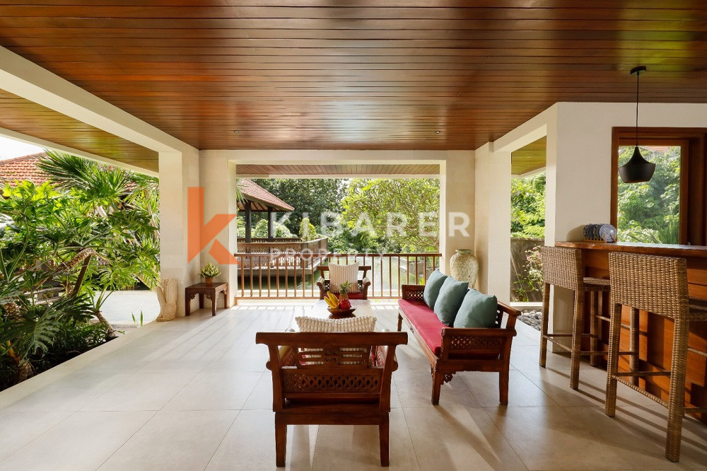 Luxury Rustic Charm Six-Bedroom Enclosed Living Room Villa Situated in Canggu