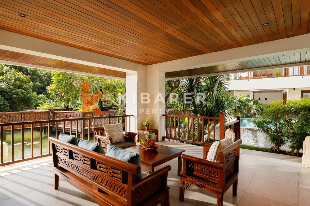 Luxury Rustic Charm Six-Bedroom Enclosed Living Room Villa Situated in Canggu