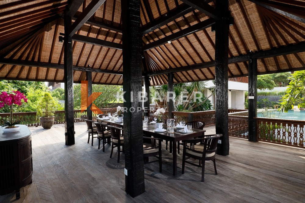 Luxury Rustic Charm Six-Bedroom Enclosed Living Room Villa Situated in Canggu