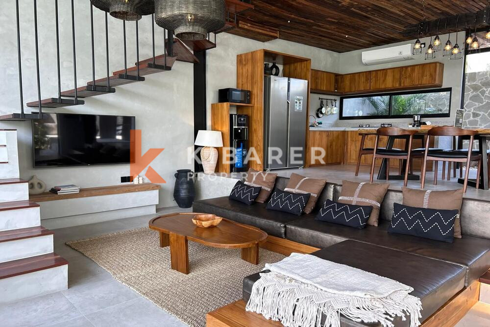 Elegance Three Bedroom Enclosed Living Industrial Touches Villa in Kerobokan