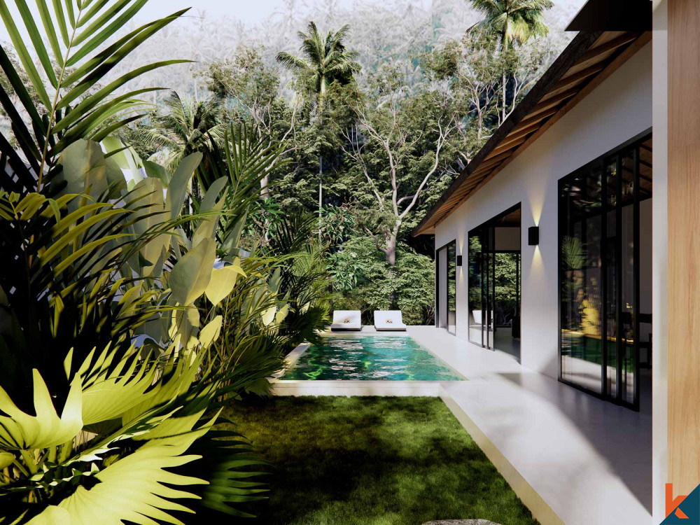 Exquisite two bedroom leasehold villa with modern balinese design in Ubud