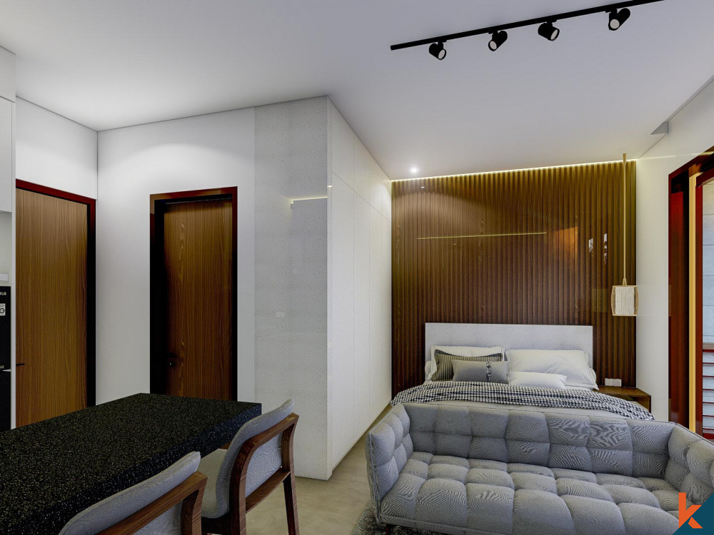 Apartemen studio ramah lingkungan dan modern yang akan datang untuk disewakan di Seminyak