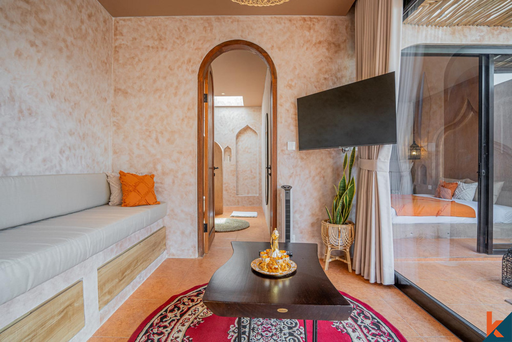 Villa de style marocain sur plan d'une chambre à louer à Pererenan