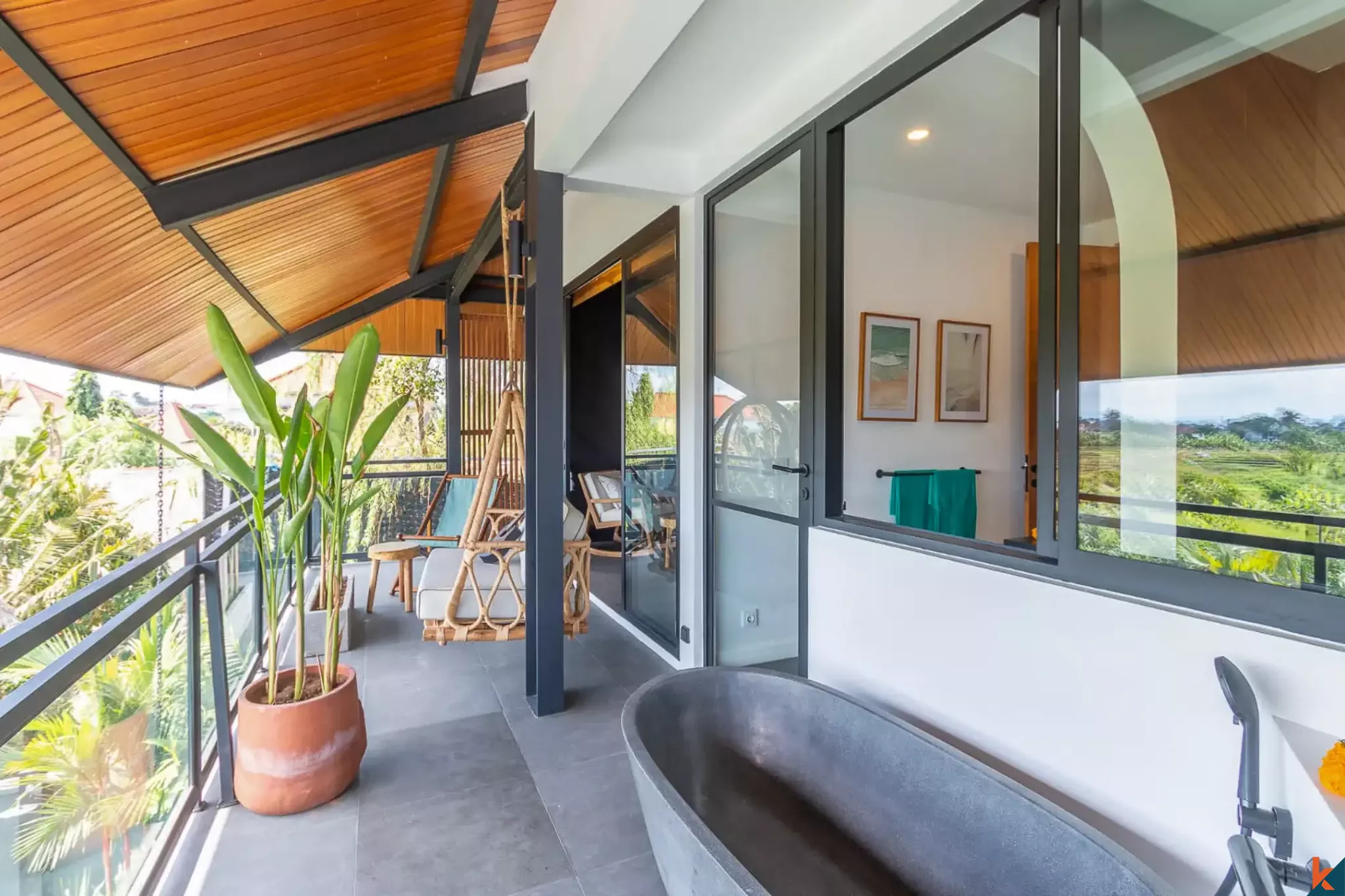 Elégante villa de trois chambres à louer avec vue sur les rizières à Tumbak Bayuh