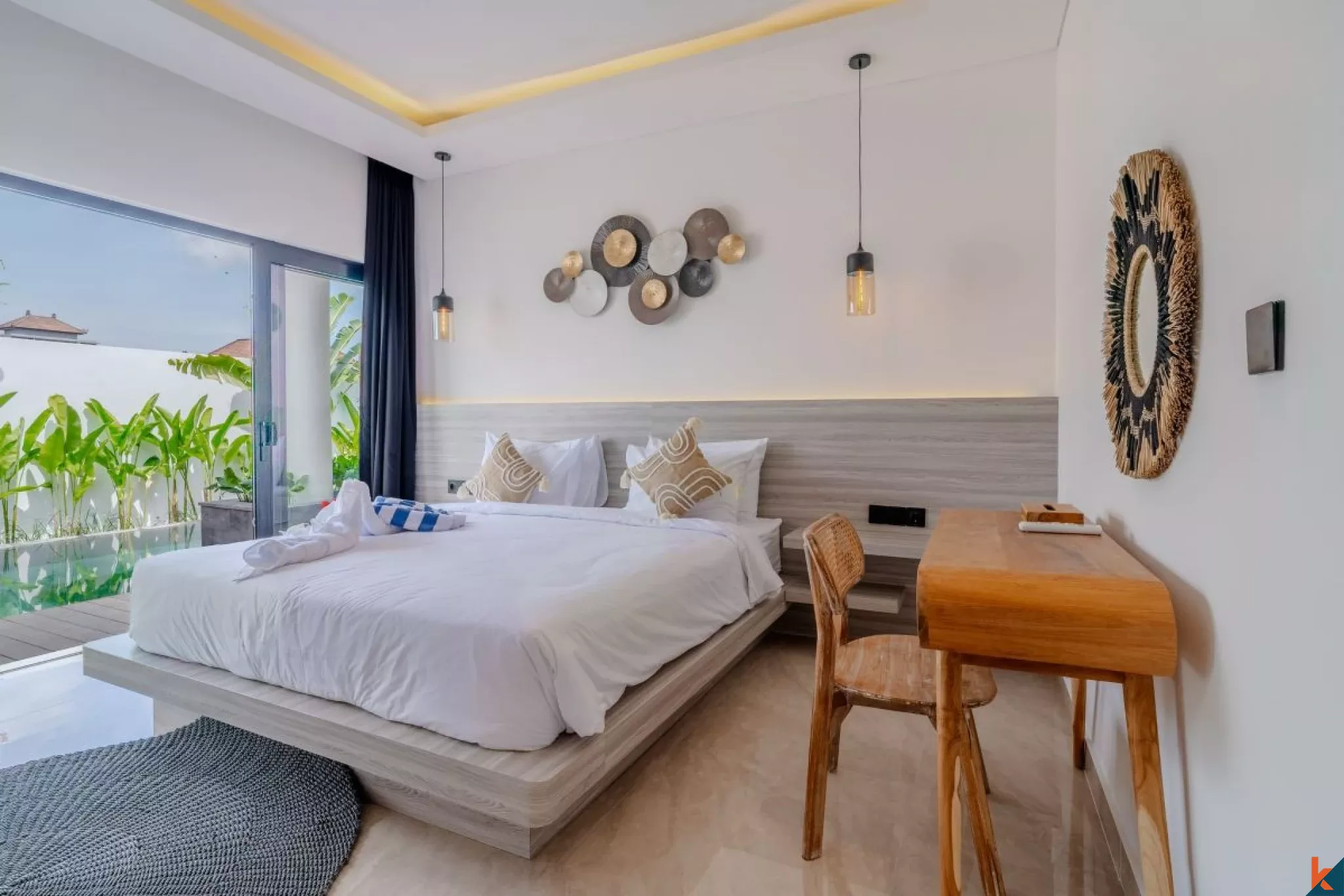 Villa moderne de deux chambres dans le quartier calme de Canggu