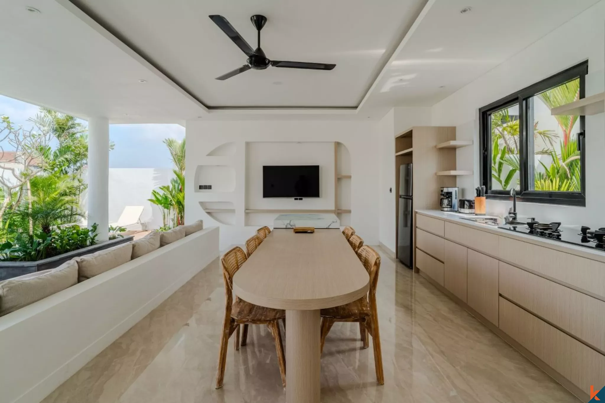 Villa moderne de deux chambres dans le quartier calme de Canggu