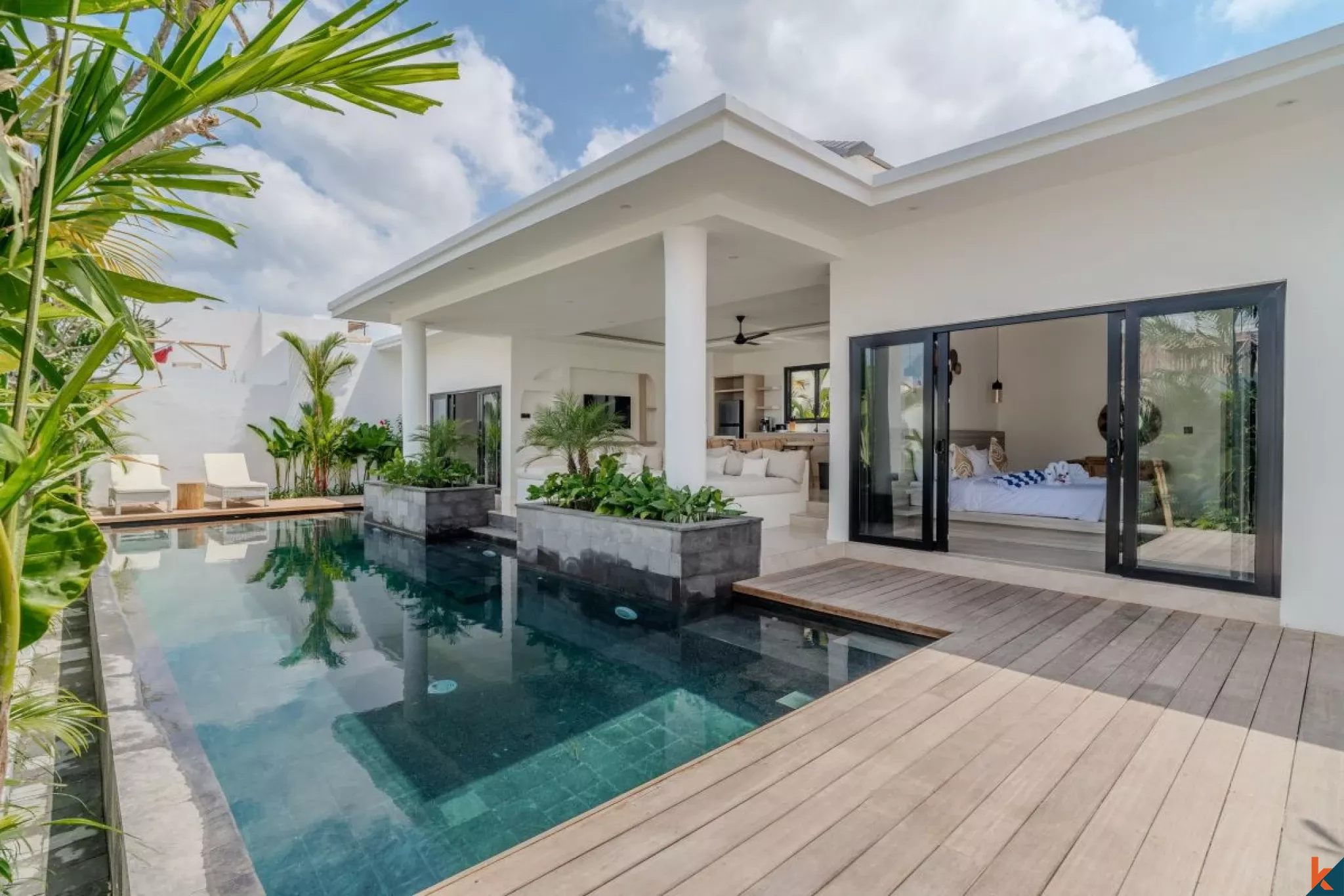 Villa moderne de deux chambres dans le quartier calme de Canggu